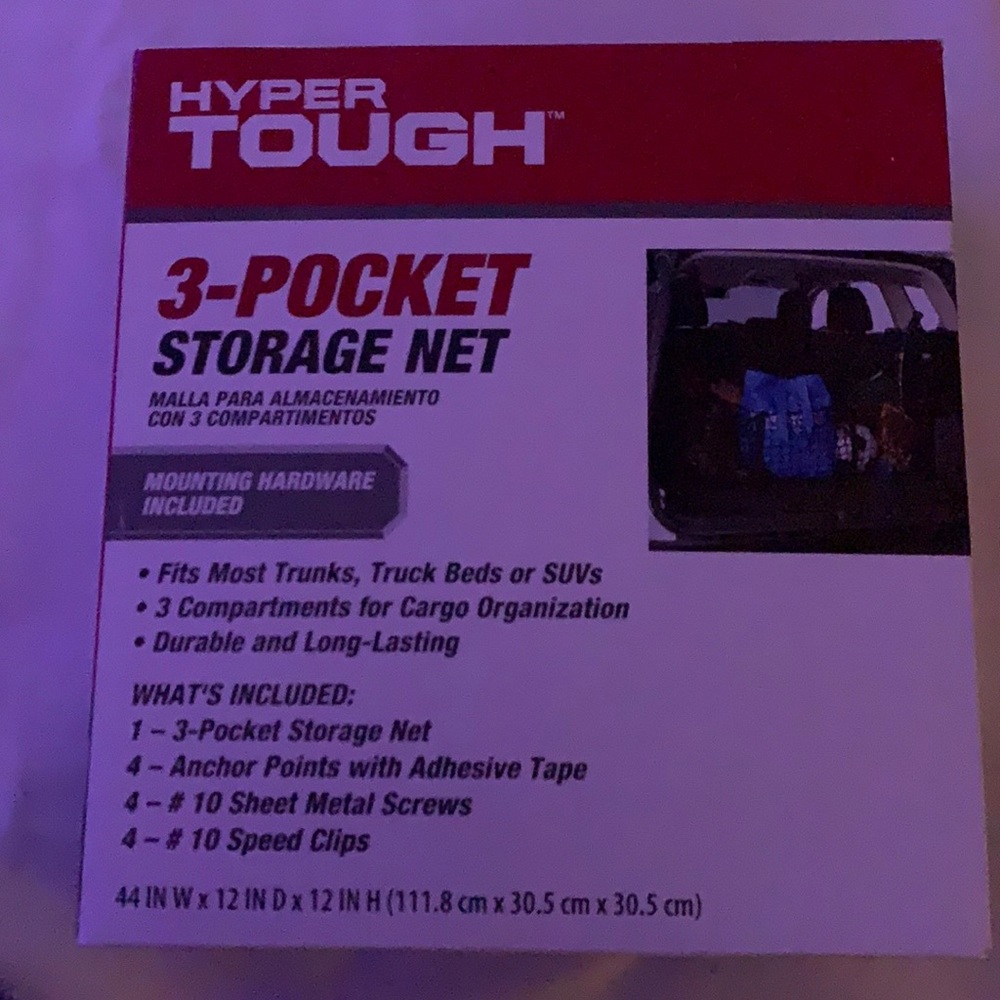3 pocket storage net for car trunk